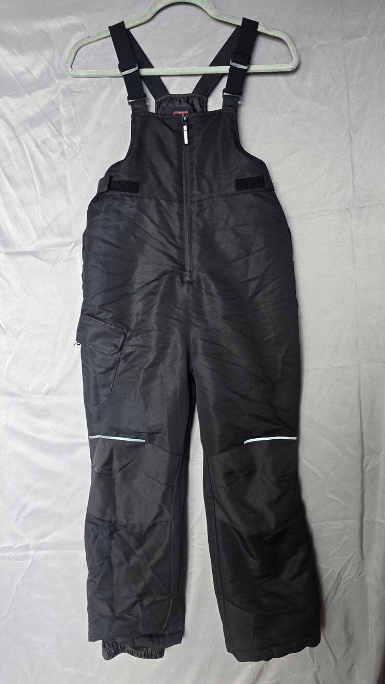SwissTech Snow Bib Overalls Kids 10-12 Black Insulated Ski Pants Outdoor Winter